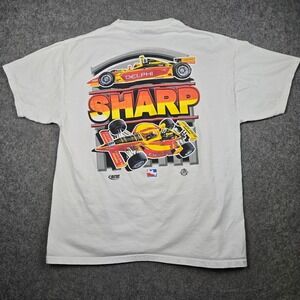 Hanes Scott Sharp Racing Shirt Mens XL White Delphi Indy Racing League Y2K 00s